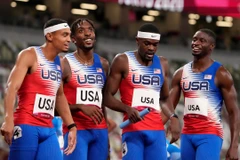 Mỹ giành tấm huy chương chạy tiếp sức 4x400m nam. (Nguồn: Getty Images)