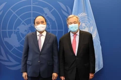 [Photo] Chủ tịch nước Nguyễn Xuân Phúc gặp Tổng thư ký Liên hợp quốc