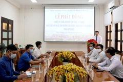 Lễ Phát động cuộc thi “Tìm hiểu 110 năm Ngày Bác Hồ ra đi tìm đường cứu nước”. Ảnh: Nguyễn Thanh - TTXVN