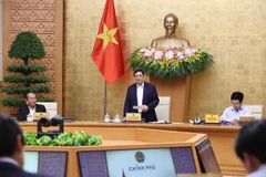 Thủ tướng Phạm Minh Chính chủ trì họp triển khai nhiệm vụ của Chính phủ. (Ảnh: Dương Giang/TTXVN)