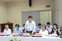 Quang cảnh làm việc. (Ảnh: Nguyễn Văn Việt/TTXVN)