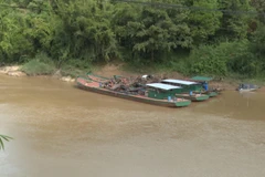 Nhiều tàu thuyền vẫn đậu dọc hai bên bờ sông Đồng Nai. (Ảnh: TTXVN phát)