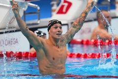 Caeleb Dressel của Mỹ lập kỷ lục nội dung bơi bướm. (Ảnh: THX/TTXVN)