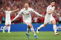 Đan Mạch lách khe cửa hẹp vào vòng 1/8 EURO 2020. (Ảnh: AFP/TTXVN)