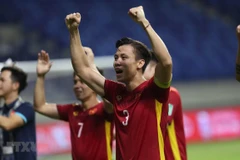 Tuyển Việt Nam quyết giành kết quả tốt nhất ở vòng loại thứ 3 World Cup 2022. (Ảnh: Hoàng Linh/TTXVN)