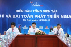 Diễn đàn Tổng biên tập "Báo chí và bài toán phát triển nguồn thu." (Ảnh: Thành Đạt/TTXVN)