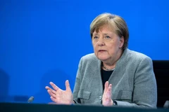 Thủ tướng Đức Angela Merkel phát biểu tại cuộc họp báo ở Berlin ngày 15/4/2020. (Ảnh: AFP/TTXVN)