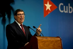 Ngoại trưởng Cuba Bruno Rodriguez phát biểu tại cuộc họp báo ở thủ đô La Habana ngày 22/10/2020. (Ảnh: AFP/TTXVN)