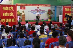 Ông Nguyễn Thiện Nhân phát biểu tại Ngày hội. (Ảnh: Thanh Vũ/TTXVN)