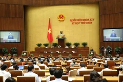 Quốc hội thảo luận việc điều chỉnh chủ trương đầu tư Dự án xây dựng một số đoạn đường bộ cao tốc Bắc-Nam phía Đông. (Ảnh: Doãn Tấn/TTXVN)