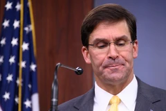 Bộ trưởng Quốc phòng Mỹ Mark Esper trong cuộc họp báo tại Washington DC., ngày 28/8/2019. (Ảnh: AFP/TTXVN)