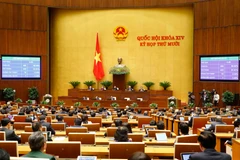 Quốc hội biểu quyết thông qua Luật Bảo vệ môi trường (sửa đổi). (Ảnh: Doãn Tấn/TTXVN)