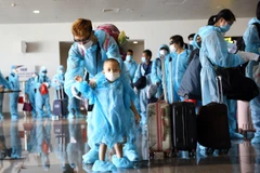Đưa công dân Việt Nam ở nước ngoài về nước. (Ảnh: Huy Hùng/TTXVN)