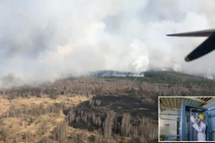 Đám cháy rừng gần nhà máy điện hạt nhân Chernobyl. (Nguồn: AP)