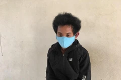 Đối tượng Nguyễn Đức Hưng tại cơ quan công an. (Ảnh: TTXVN phát)