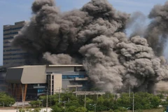 Vụ nổ của Triều Tiên phá hủy văn phòng liên lạc liên Triều ngày 16/6/2020. (Ảnh: YONHAP/TTXVN)