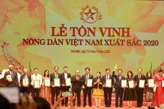 Lế tôn vinh nông dân Việt Nam xuất sắc 2020. (Ảnh: Vũ Sinh/TTXVN)