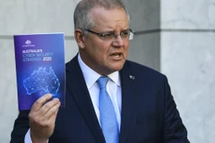 Thủ tướng Australia Scott Morrison công bố Chiến lược An ninh mạng 2020 của nước này. (Nguồn: AAP)