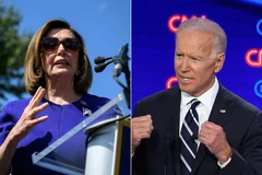 Chủ tịch Hạ viện Mỹ Nancy Pelosi (ảnh trái) đã gửi lời chúc mừng tới ông Joe Biden. (Ảnh: TTXVN phát)