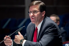 Bộ trưởng Quốc phòng Mỹ Mark Esper phát biểu tại phiên điều trần ở Washington, DC ngày 9/7/2020. (Ảnh: AFP/TTXVN)