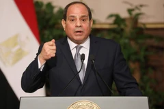 Tổng thống Ai Cập Abdel Fattah al-Sisi phát biểu tại một cuộc họp báo ở thủ đô Cairo. (Ảnh: AFP/TTXVN)