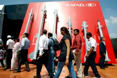 Tên lửa của tập đoàn Rafael, Israel tham gia triển lãm vũ khí tại Ấn Độ. (Nguồn: AP)