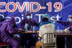 Một điểm xét nghiệm COVID-19 tại Jakarta, Indonesia, ngày 8/6/2020. (Ảnh: THX/TTXVN)