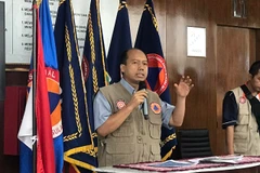 Giám đốc Trung tâm Thông tin và Dữ liệu quốc gia Indonesia của BNPB Sutopo Purwo Nugroho phát biểu tại buổi họp báo. (Ảnh: Đỗ Quyên/TTXVN)