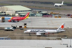 Các hãng hàng không Việt Nam tại sân bay Tân Sơn Nhất. (Ảnh: Hoàng Hải/TTXVN)