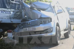 Hiện trường vụ tai nạn. (Ảnh: Huỳnh Sử/TTXVN)