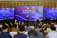 Thứ trưởng Bộ Ngoại giao Lê Hoài Trung phát biểu khai mạc Diễn đàn Doanh nghiệp Mekong-Hàn Quốc lần thứ 8. (Ảnh: TTXVN)