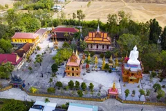 Chùa Buppharam (chùa Cái Giá chót), xã Hưng Hội, huyện Vĩnh Lợi, tỉnh Bạc Liêu. (Ảnh: Thanh Liêm/TTXVN)