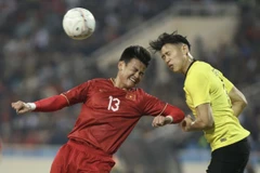 Tuyển Việt Nam thắng 3-0 trước Malaysia tại vòng bảng AFF Cup 2022 trên sân nhà Mỹ Đình. (Ảnh: PV/Vietnam+)