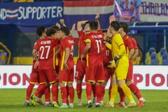 U23 Việt Nam đánh bại U23 Thái Lan tại giải U23 Đông Nam Á 2022 bằng bàn thắng duy nhất của Trung Thành trên chấm đá phạt. (Ảnh: VFF) 