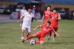 Hà Nội FC thắng tối thiểu 1-0 trước Viettel ở lượt đi V-League 2022. (Ảnh: PV/Vietnam+) 