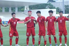 U19 Việt Nam thắng đậm 4-0 trước U19 Brunei với hai bàn thắng ở mỗi hiệp đấu. (Ảnh: VFF) 