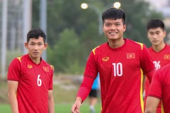 Tiền đạo Nguyễn Văn Tùng đang là một trong hai mũi nhọn nguy hiểm nhất của U23 Việt Nam. (Ảnh: VFF) 