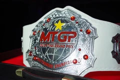 Đai dành cho võ sỹ chiến thắng tại sự kiện Muay MTGP - The Home Coming. (Ảnh: CTV/Vietnam+) 