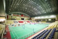 Hình ảnh nhà thi đấu Hoài Đức khang trang, sẵn sàng cho SEA Games 31