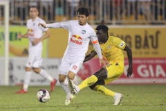 Trận cầu tâm điểm giữa Hà Nội FC với Hoàng Anh Gia Lai tạo nên bước ngoặt cho cuộc đua vô địch V-League 2022. (Ảnh: PV/Vietnam+) 