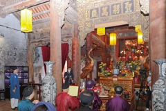 [Photo] Độc đáo Lễ Cáo yết Thành hoàng và dựng cây nêu ngày Tết