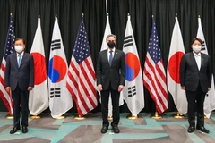 Ngoại trưởng Mỹ-Nhật-Hàn ra tuyên bố chung về nhiều vấn đề quốc tế