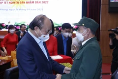 Hình ảnh Chủ tịch nước chúc Tết các đối tượng chính sách tại Hải Phòng