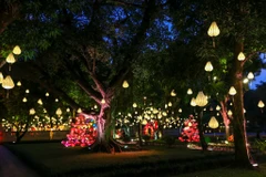 Rất đông người dân Thủ đô đã đến tham dự chương trình 'Thu Vọng Nguyệt' diễn ra tại khu di tích Văn Miếu - Quốc Tử Giám diễn ra vào tối 29/9 vừa qua. (Ảnh: Minh Sơn/Vietnam+) 