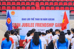 Sự kiện 'ASEAN GOLDEN GAME' được tổ chức chào mừng kỷ niệm 50 năm thành lập ASEAN. (Ảnh: Minh Sơn/Vietnam+) 