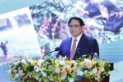 Thủ tướng Phạm Minh Chính phát biểu tại hội nghị. (Ảnh: Dương Giang/TTXVN)