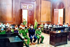 Hình ảnh phiên tòa qua màn hình. (Ảnh: Thành Chung/TTXVN)