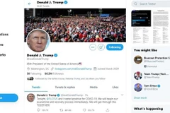 Tài khoản Twitter của cựu Tổng thống Mỹ Donald Trump. (Ảnh: AFP/TTXVN)