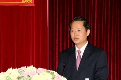 Ông Đoàn Anh Dũng phát biểu nhận nhiệm vụ. (Ảnh: Nguyễn Thanh/TTXVN)