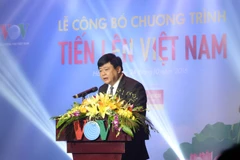 Ông Nguyễn Thế Kỷ, Ủy viên Trung ương Đảng, Tổng Giám đốc Đài Tiếng nói Việt Nam phát biểu tại lễ công bố. (Ảnh: Tiến Đạt/Vietnam+)